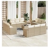 Image de Salon de jardin avec coussins 13 pcs beige résine tressée 3218768