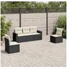 Image de Salon de jardin 5 pcs avec coussins noir résine tressée 3218776