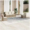 Image de Salon de jardin modulable resine tressee beige 5 pieces 65.5 x 62 x 69 cm 5 personnes