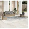Image de Salon de jardin avec coussins 5 pcs beige résine tressée 3218779