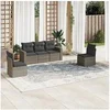 Image de Salon de jardin modulable resine tressee gris 5 personnes 65.5 x 62 x 69 cm 5 pieces