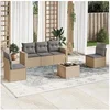 Image de Salon de jardin modulable GENERIQUE beige resine tressee 5 personnes 65.5 x 62 x 37 cm 6 pieces