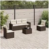 Image de Salon de jardin modulable GENERIQUE 6 pieces 5 personnes resine tressee 65.5 x 62 x 37 cm marron