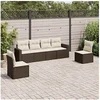 Image de Salon de jardin modulable resine tressee marron 6 pieces 65.5 x 62 x 69.0 6 personnes