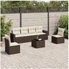 Image de Salon de Jardin avec Coussins 7 pcs, Canapés avec Pieds Réglables, Ensemble de Meubles d'Extérieur Patio Terrasse, 3218813