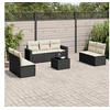Image de Salon de Jardin avec Coussins 8 pcs, Canapés de Terrasse, Ensemble de Meubles de Patio, Mobilier d'Extérieur, Noir 3218826