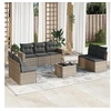 Image de Salon de jardin modulable resine tressee gris 8 pieces 65.5 x 62 x 37 cm 7 personnes