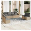 Image de Salon de jardin avec coussins 8 pcs beige résine tressée 3218839