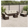 Image de Salon de jardin modulable resine tressee marron 9 pieces 65.5 x 62 x 37 8 personnes