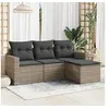 Image de Salon de jardin modulable resine tressee gris 4 personnes 65.5 x 62 x 69 cm 4 pieces