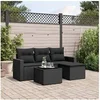 Image de Salon de Jardin avec Coussins 5 pcs, Canapés de Terrasse, Ensemble de Meubles de Patio, Mobilier d'Extérieur, Noir 3218865