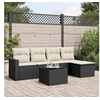 Image de Salon de Jardin avec Coussins 6 pcs, Canapés de Terrasse, Ensemble de Meubles de Patio, Mobilier d'Extérieur, Noir 3218886