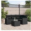 Image de Salon de Jardin avec Coussins 5 pcs, Canapés de Terrasse, Ensemble de Meubles de Patio, Mobilier d'Extérieur, Noir 3218905
