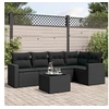 Image de Salon de Jardin avec Coussins 6 pcs, Canapés de Terrasse, Ensemble de Meubles de Patio, Mobilier d'Extérieur, Noir 3218925