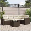 Image de Salon de jardin modulable - Lot de 6 pieces - Resine tressee - Marron - 5 personnes