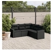 Image de Salon de Jardin avec Coussins 5 pcs, Canapés de Terrasse, Ensemble de Meubles de Patio, Mobilier d'Extérieur, Noir 3218935