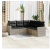 Image de Salon de jardin 5 pcs avec coussins gris clair résine tressée 3218942