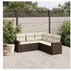 Image de Salon de Jardin avec Coussins 5 pcs, Canapés de Terrasse, Ensemble de Meubles de Patio, Mobilier d'Extérieur, Marron 3218943