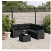 Image de Salon de Jardin avec Coussins 6 pcs, Canapés de Terrasse, Ensemble de Meubles de Patio, Mobilier d'Extérieur, Noir 3218945