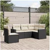 Image de Salon de jardin 5 pcs avec coussins noir résine tressée 3218956