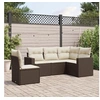 Image de Salon de Jardin avec Coussins 5 pcs, Canapés de Terrasse, Ensemble de Meubles de Patio, Mobilier d'Extérieur, Marron 3218963