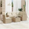 Image de Salon de jardin modulable GENERIQUE resine tressee 5 personnes 65.5 x 62 x 37 cm 6 pieces