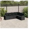 Image de Salon de Jardin avec Coussins 6 pcs, Canapés de Terrasse, Ensemble de Meubles de Patio, Mobilier d'Extérieur, Noir 3218995