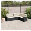 Image de Salon de jardin 6 pcs avec coussins noir résine tressée 3218996
