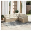 Image de Salon de jardin modulable resine tressee beige 6 personnes 65.5 x 62 x 69 cm 6 pieces