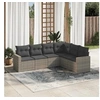 Image de Salon de jardin modulable gris 6 personnes 6 pieces 65.5 x 62 x 69.0 cm resine tressee