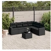Image de Salon de Jardin avec Coussins 7 pcs, Canapés de Terrasse, Ensemble de Meubles de Patio, Mobilier d'Extérieur, Noir 3219005
