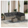 Image de Salon de jardin modulable GENERIQUE 7 pieces 6 personnes gris 65.5 x 62 x 37 cm resine tressee