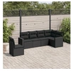 Image de Salon de jardin 6 pcs avec coussins noir résine tressée 3219015