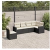 Image de Salon de jardin 6 pcs avec coussins noir résine tressée 3219016