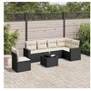 Image de Resine tressee 6 personnes 7 pieces noir 65.5 x 62 x 37 salon de jardin modulable