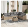 Image de Salon de jardin modulable resine tressee beige 8 pieces 65.5 x 62 x 37 7 personnes