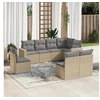 Image de Salon de jardin avec coussins 8 pcs beige résine tressée 3219059