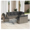 Image de Salon de jardin modulable 8 personnes gris resine tressee 65.5 x 62 x 69 cm 8 pieces
