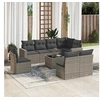 Image de 8 personnes gris 9 pieces salon de jardin modulable resine tressee