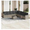 Image de Salon de Jardin avec Coussins 10 pcs, Canapés de Terrasse, Ensemble de Meubles de Patio, Mobilier d'Extérieur, Gris 3219092