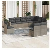 Image de Salon de jardin modulable resine tressee 10 pieces gris 65.5 x 62 x 69 cm 10 personnes