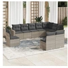 Image de Salon de Jardin avec Coussins 10 pcs, Canapés de Terrasse, Ensemble de Meubles de Patio, Mobilier d'Extérieur, Gris 3219102