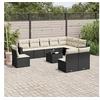 Image de Salon de jardin 11 pcs avec coussins noir résine tressée 3219106