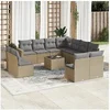 Image de Salon de jardin modulable resine tressee beige 12 pieces 65.5 x 62 x 37 cm 11 personnes