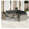 Image de Salon de Jardin avec Coussins 13 pcs, Canapés avec Pieds Réglables, Ensemble de Meubles d'Extérieur Patio Terrasse, 3250227