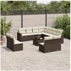Image de Salon de jardin modulable resine tressee marron 12 pieces 65.5 x 62 x 37 11 personnes
