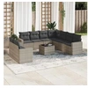 Image de Salon de Jardin avec Coussins 10 pcs, Canapés avec Pieds Réglables, Ensemble de Meubles d'Extérieur Patio Terrasse, 3219152
