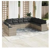 Image de Salon de Jardin avec Coussins 10 pcs, Canapés avec Pieds Réglables, Ensemble de Meubles d'Extérieur Patio Terrasse, 3219162