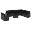 Image de Salon de jardin 11 pcs avec coussins noir résine tressée