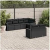 Image de Salon de jardin 7 pcs avec coussins noir résine tressée 3219195